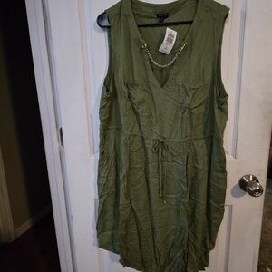 Torrid Olive Green Sleeveless Tunic Dress